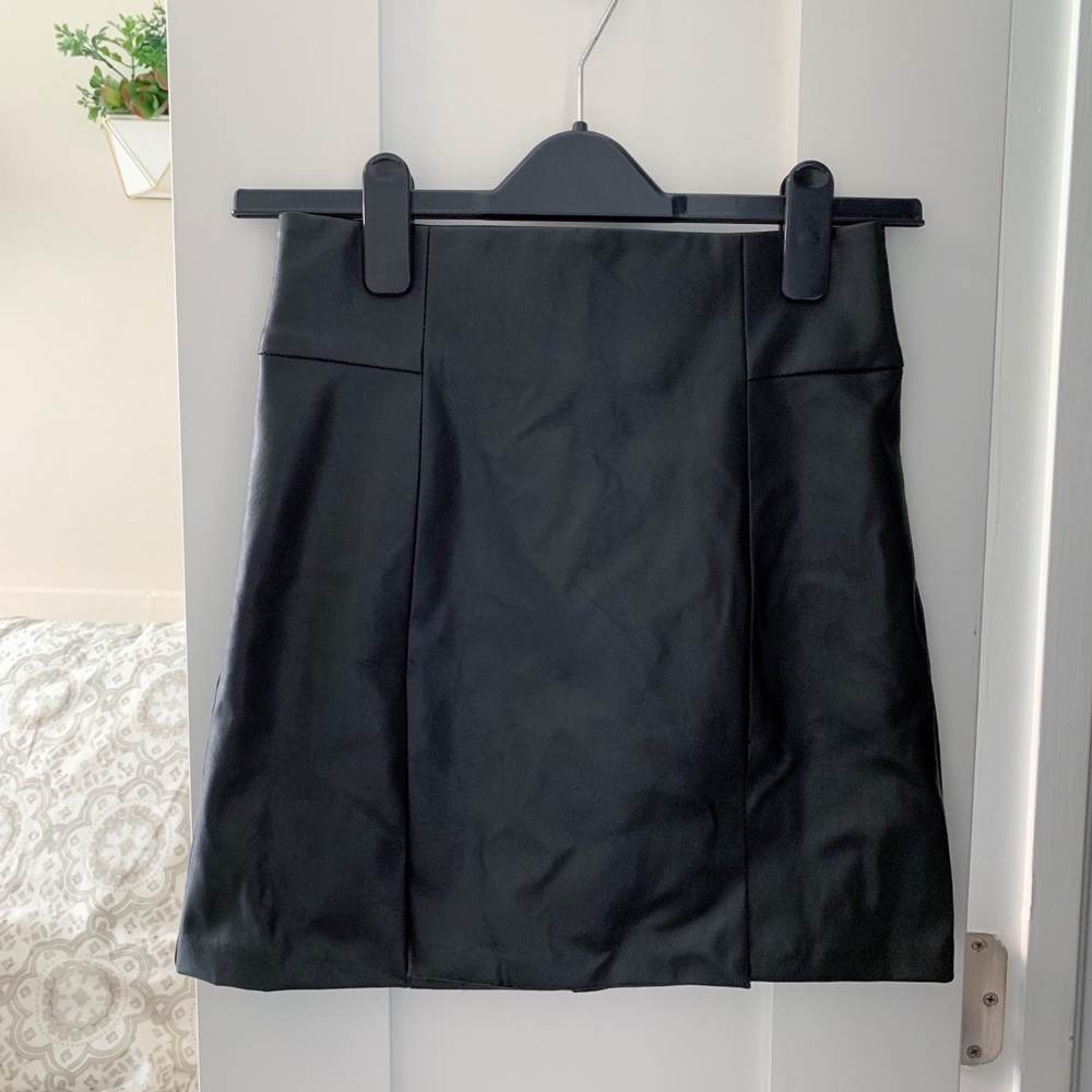 Bebe Leather-Look Miniskirt